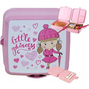 Svačinový box BOX NA SVAČINU + PŘÍBORY SVAČINOVÝ BOX S PŘIHRÁDKAMI LUNCHBOX BEZ BPA