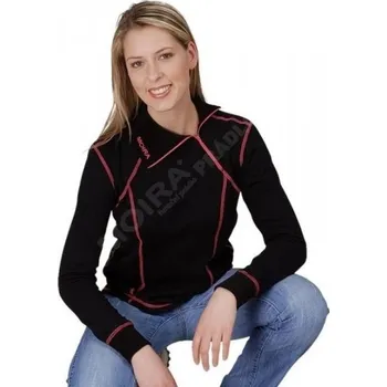 Dámský funkční rolák MOIRA se zipem PLYŠ, černá s jahodovými švy XXL