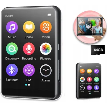 MP3 Přehrávač 64GB Bluetooth Reproduktor MENU Rádio Diktafon Sluchátka