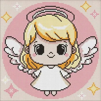 Obraz DIAMANTOVÁ MOZAIKA PRO DĚTI - SVATÝ ANDÍLEK 30X30 CM