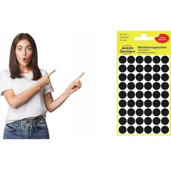 Vrták Černé kruhové štítky Avery 12 mm, 270 kusů