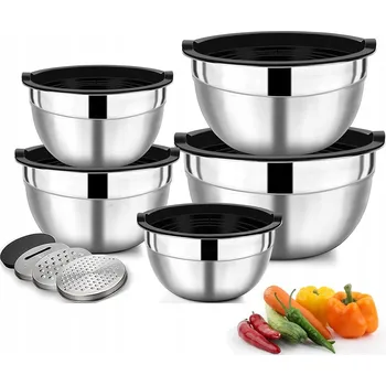 Sada 5 ks Nerezových MISKY s Víčky