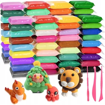 Modelovací hmota SADA 50 BAREV MAGICKÁ PĚNOVÁ PLASTELÍNA MODELOVACÍ HMOTA