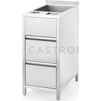 Kuchyňská linka Pomocný modul Boston Caddy pro mytí a skladování, s ledovou vanou, 400 x 650 x 900 mm | BARMATIC, Oxygen