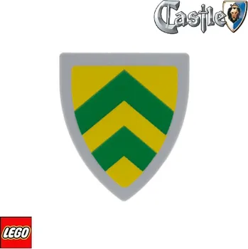 Stavebnice LEGO LEGO® Příslušenství k figurkám LEGO ŠTÍT trojúhelníkový šedý / Zelené šipky 3846pb059