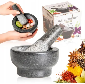 Hmoždíř GRANITOVÝ HMOŽDÍŘ NA KOŘENÍ KAMENNÝ HMOŽDÍŘ 9x5 cm