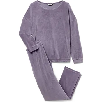 Dámské pyžamo 716711 - Tchibo - Pyžamo z plyšového úpletu - pro ženy - vel. XL 48/50 - barva: fialová