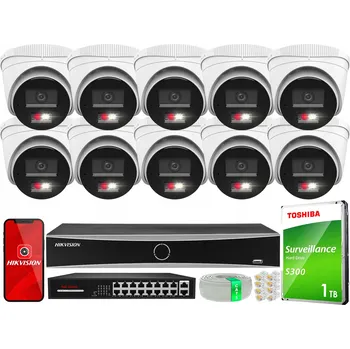 Bezpečnostní kamera Sada pro monitoring 10x IPCAM-T4-30DL 4MPx Aplikace HiLook od Hikvision