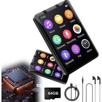 MP3 Přehrávač Bluetooth Přenosný 64GB FM Rádio Diktafon