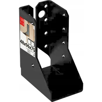 Věšák Držák trámu černý ohýbaný 48 x 96 x 75 x 2 mm, práškově lakovaný 1 Ks.