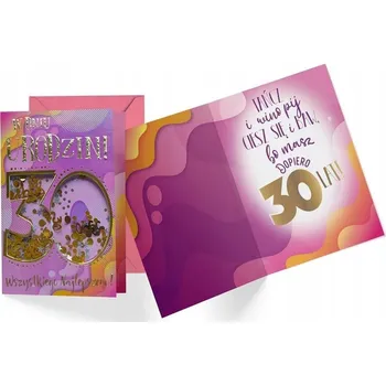 Obraz Přání B6 konfety KNF-034 30. narozeniny dámské