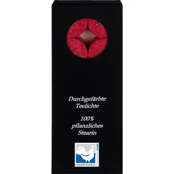 Svíčka Kerzenfarm Hahn Kerzenfarm Čajové svíčky červené 10ks eco ECO VEGAN Množství: 1 ks