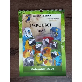 Eva Nevrly Nástěnný kalendář 2026 s papoušky