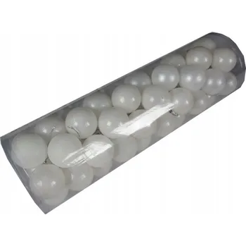 Vánoční dekorace Vánoční Baňky nerozbitné bílé 6 cm. V tubě 50 Ks.