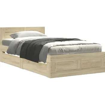 Postel Jednolůžková postel imitace dřeva VidaXL 90x200 dub sonoma