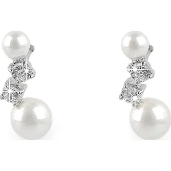 Náušnice Perlové náušnice z nerezové oceli, barva 1 stříbrná