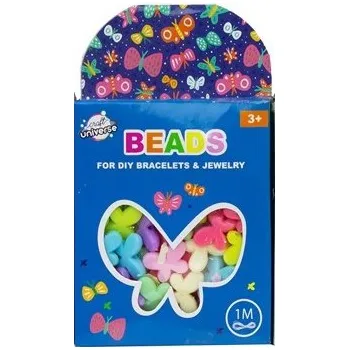 Dětské zboží Sada korálků - motýlci + 1 metr provázek