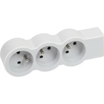 Elektrická zásuvka LEG PŘÍVOD 49496 PRODLUŽ. 3X2P+T BÍLÁ/ŠEDÁ