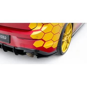 Tuning Maxton Design "Racing durability" boční difuzory pod zadní nárazník pro Volkswagen Golf GTI Mk8, plast ABS bez povrchové úpravy, Clubsport, s červenou linkou