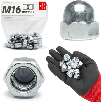 Matice Kloboukové matice M16 POZINK šestihranné DIN1587 5 ks