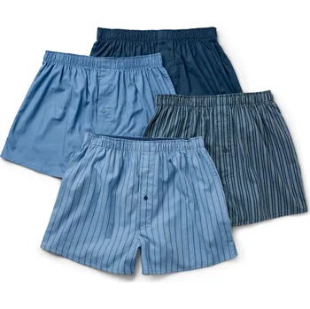 Pánské spodní prádlo 706709 - Tchibo - Flanelové boxerky - pro muže - vel. S/4 - barva: modrá/s proužky