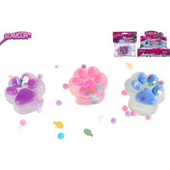 Glamour kočičí tlapka strečová 7cm s flitry