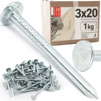 Vrták Hřebíky lepenkové 20mm pozinkované 3x20mm pro lepenku střešní 1kg
