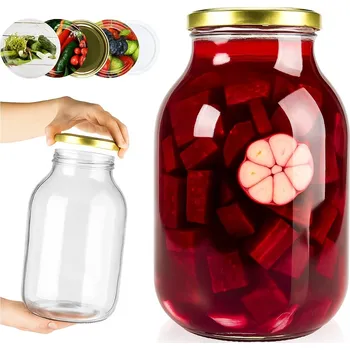 Sklenice Skleněná zavařovací sklenice SuperButelki 4000 ml čirá se šroubovacím uzávěrem