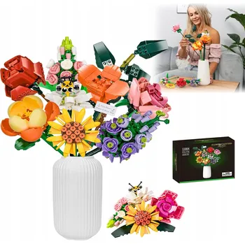 ostatní stavebnice STAVEBNICE VE VÁZE KVĚTINY KREATIVNÍ KYTICE STAVEBNÍ SET