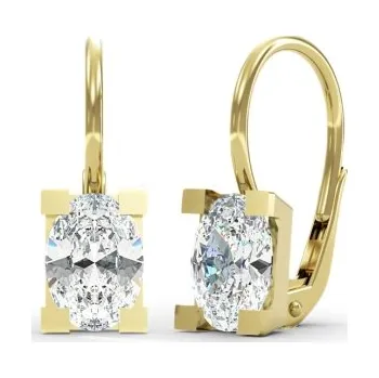 Náušnice Couple, Elegantní náušnice Vesta, žluté zlato se zirkony, 585-66-3-0702.0Z00.0.00.001.08