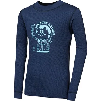 Dětské termoprádlo SENSOR MERINO DF PLANET dětské triko dl.rukáv deep blue -110