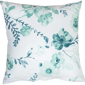 Povlečení Povlak na polštář satén Kvítí mentolové na bílém 40x40 cm