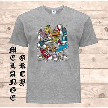 Pánské tričko panske-levne-bavlnene-tricko-digi-potisk-vtipne-tenisky Barva: Grey melange - šedá směs, velikost: XXL