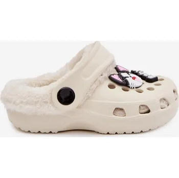Dámské žabky Pěnové dětské pantofle s vyhřívaným kožíškem s přezkami Krémové Cerelle 27