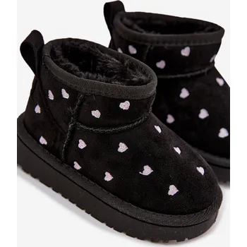 Dívčí sněhule Dětské sněhule se srdíčky Gracina – černé Velikost: 22