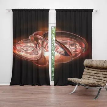 Závěs Sablio Závěs Červená abstrakce: 2ks 140x250cm