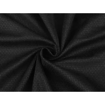 Velvet / samet strukturovaný jednobarevný, střední, 9 černá