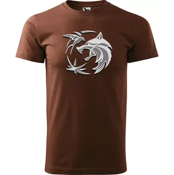 Pánské oblečení Sablio Tričko s potiskem Zrození ze stínu - hnědé S
