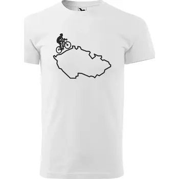 Pánské oblečení Sablio Tričko s potiskem Na kole přes Česko - bílé 2XL