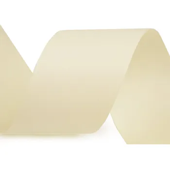 Stuha Atlasová hedvábná stuha oboulící šíře 40 mm matná, střední, 241 krémová světlá