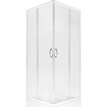 Kerra Sprchový kout s nízkou vaničkou a bílými profily – Xenia Rozměr koutu: 80x80cm, 32517_80X