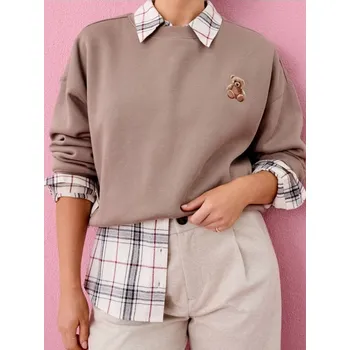 Dámská mikina Sinsay - Mikina s kulatým výstřihem - hnědá - 990FI-84X - 990FI-84X-M