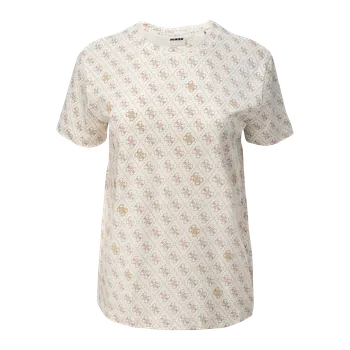 Dámské tričko Dámské Tričko s krátkým rukávem GUESS 4G RHOMBUS STUDS SS T-SHIRT V5BI14I3Z14-P0NS – Béžová M