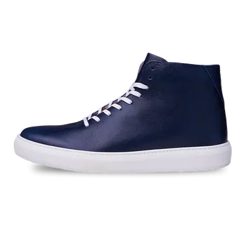 Dámské tenisky Vasky Teny High Blue - Dámské kožené kotníkové tenisky / botasky modré, hřejivé zateplené | česká výroba ze Zlína 39 EU