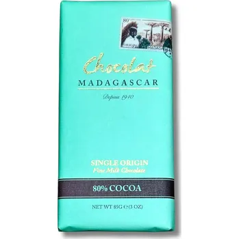 Čokoláda Chocolat Madagascar | Mléčná čokoláda 80% kakaa z Madagaskaru - 85 g mezinárodně oceněna • zdroj antioxidantů • bez alkalizace • 85 g