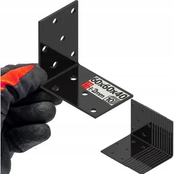 Úhloměr Černý ocelový úhelník tesařský montážní nábytkový 60x60x40 10 Ks.