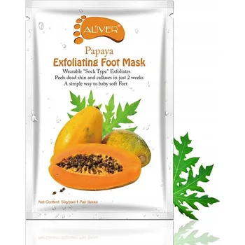 Kosmetika na nohy Aliver Papaya Foot Mask 1 pair - Papájová exfoliační maska na nohy - 1 pár