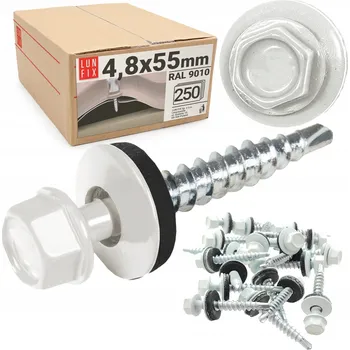 Vrut Farmářské vruty 4,8x55 farmářské vruty bílá teplá RAL 9010 250 Ks.