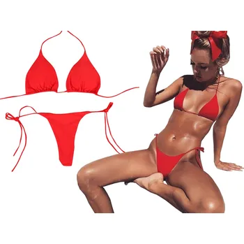 Dámské plavky Sexy Plavky Zavazovací Bikini Brazilské Tanga - S