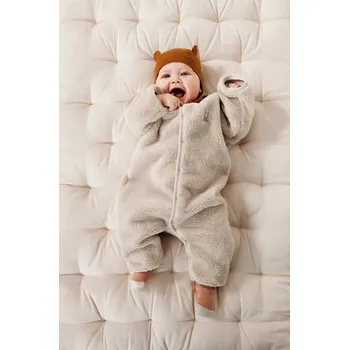 Kojenecké oblečení Kojenecký overal Liewood Bailey Baby Pile Jumpsuit LW19189 béžová 01X, vel. 92